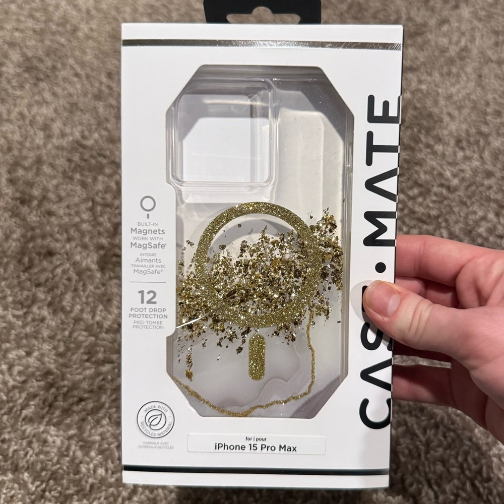 Case-Mate Gold Glitter iPhone 15 Pro Max Case